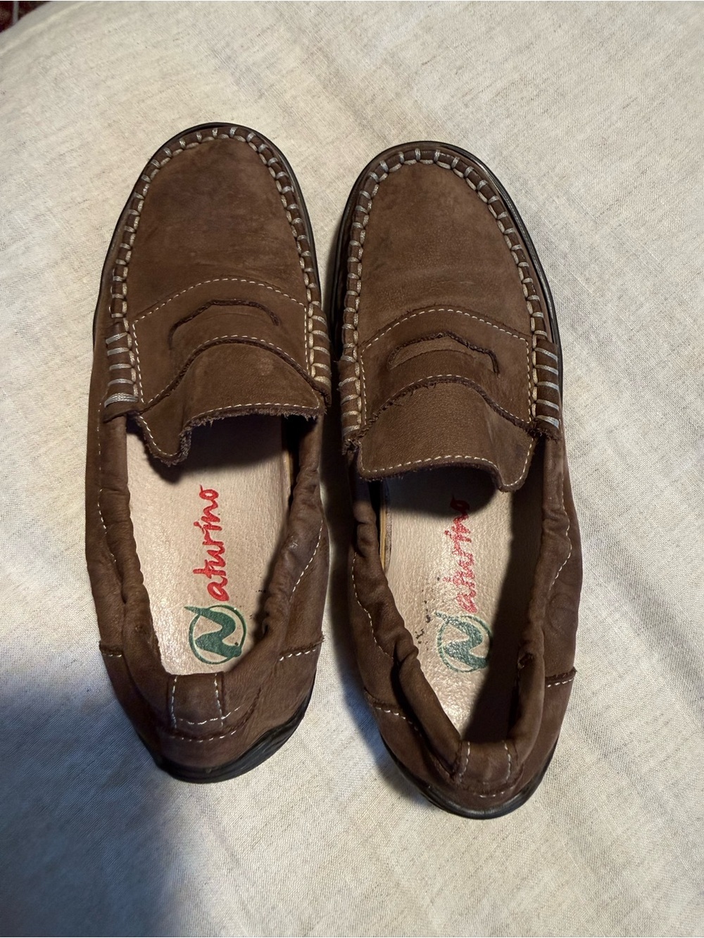 Naturino boys Brown Suede Slip-On Loafers size 32 (USA size 1)